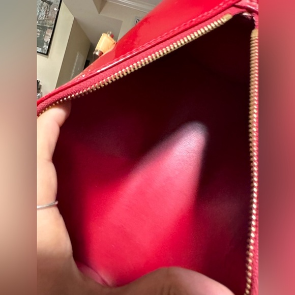 Louis Vuitton Vernis Bedford Hand Bag Purse Red Satchel Authentic - Picture 10 of 17